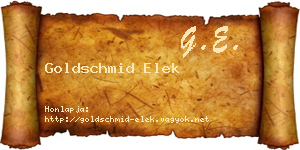 Goldschmid Elek névjegykártya